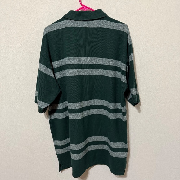Vintage Masters Men's Polo Green and White Striped Size XL - Picture 5 of 7